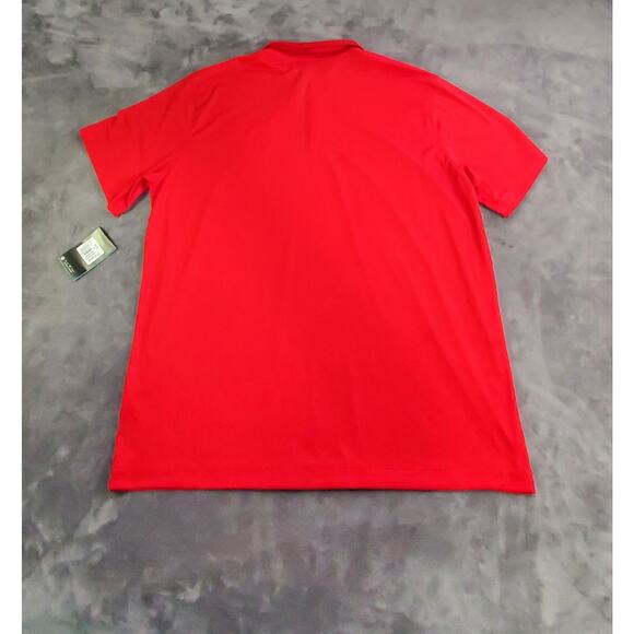 NikeGolf Polo Shirt Men's Sz 2XL Red Dri-Fit Performance Stretch Fox Sports Logo - Picture 9 of 10